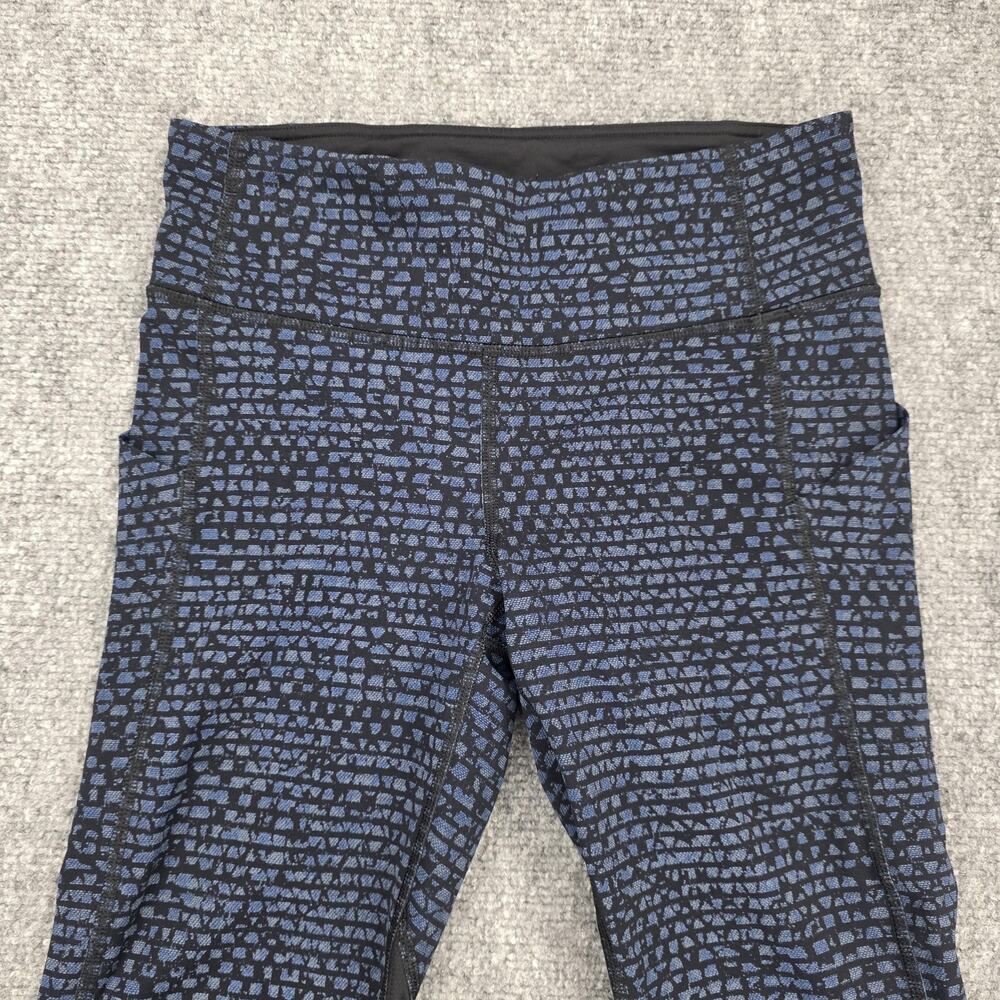 Lululemon Pants Womens 4 Blue Black Geometric Pace Rival Crop Leggings Pocket - Picture 8 of 16